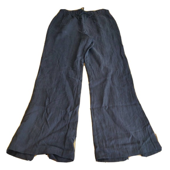 Zara Pants - Zara NEW Women's Linen Pants Black Drawstring Elastic Waist Size Medium